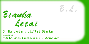 bianka letai business card